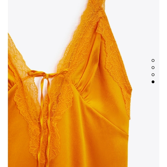 Zara CONTRASTING SATIN EFFECT DRESS Short orange bloggers favorite - Picture 6 of 8